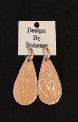 Rosa Örhängen med Hjärtan