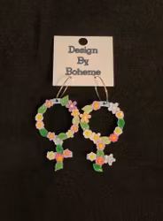 Örhängen Blå med Blommor