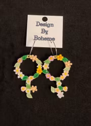 Örhängen Ljus Gul Venus Med Blommor