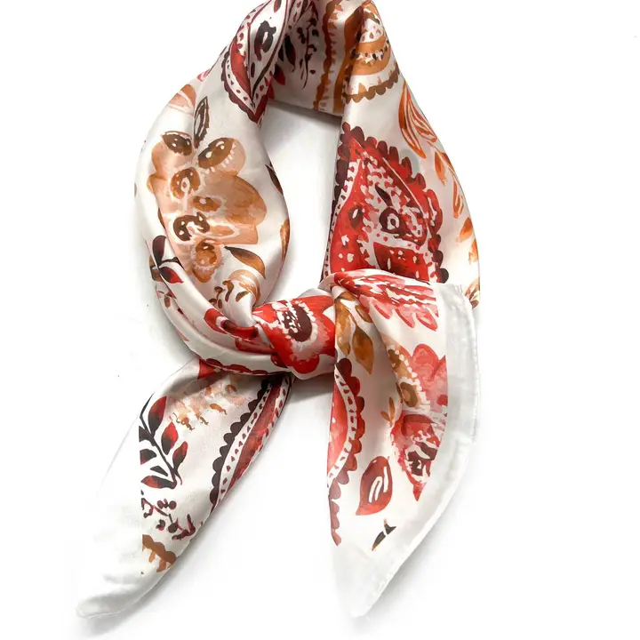 Scarf, vit mönstrad