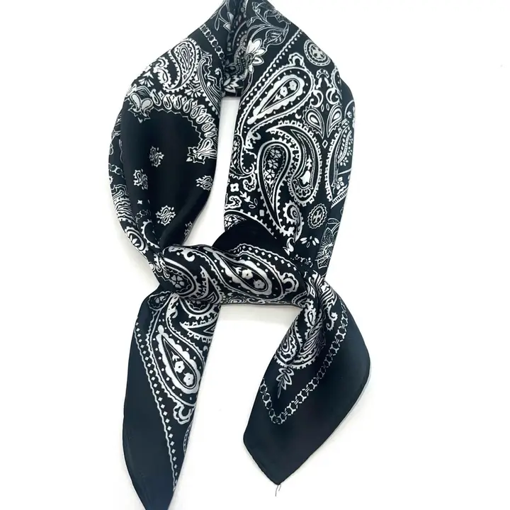Scarf, svart paisley