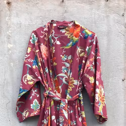 Kimono Indisk Blomma Lila