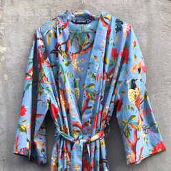 Kimono Fågel Ljusblå