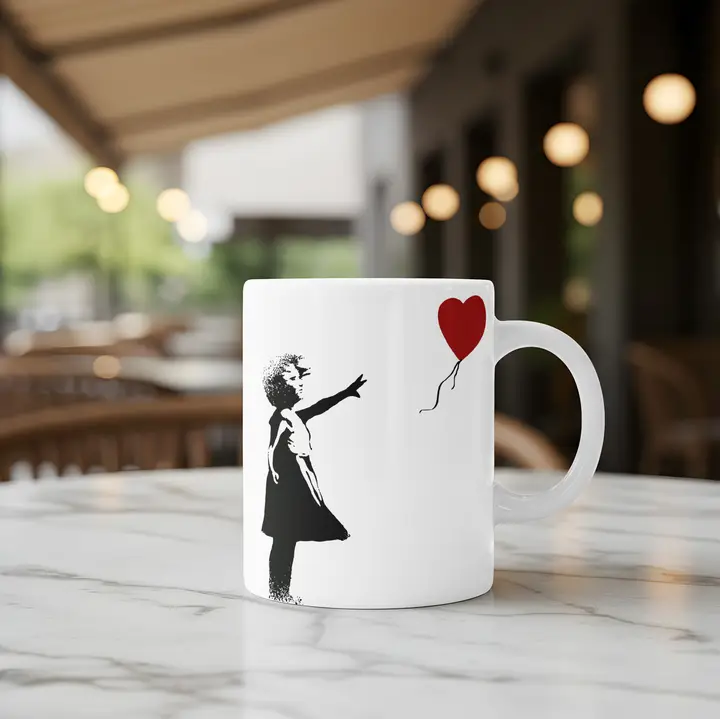 Banksy Keramikmugg - Flicka med Röd Ballong