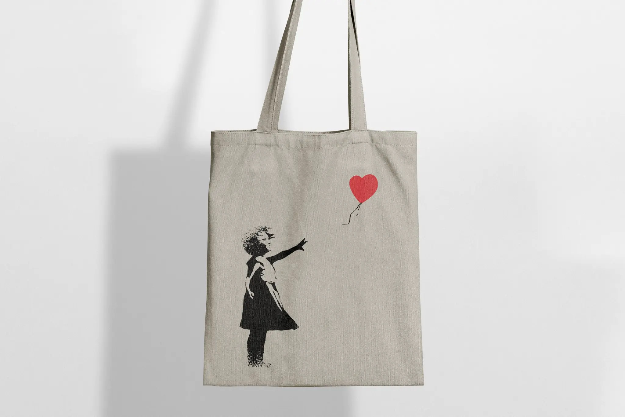 Banksy Tygkasse Flicka med Röd Ballong