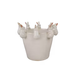 Kruka vit kanin 19x16.5 cm