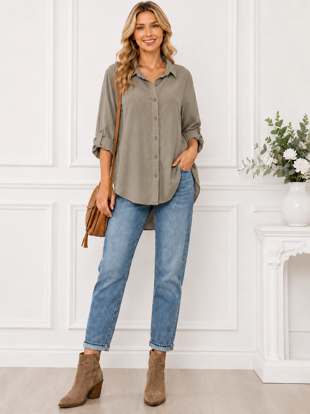 Manchesterskjorta, Beige