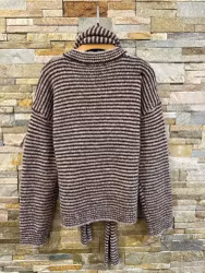 Stickad Cardigan med Matchande Halsduk