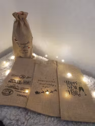 Juteväv present påse