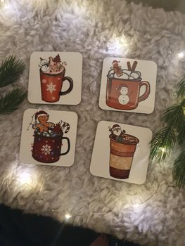 Glas/mugg underlägg - Julmuggsmotiv