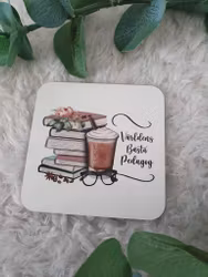 Glasunderlägg Världens Bästa Pedagog, Fröken Lärare & Valfritt Namn