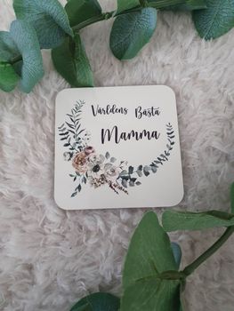 Glas/Muggunderlägg Världens bästa Mamma, Bonusmamma, Mormor, Farmor, Valfritt Namn