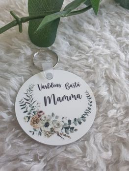 Nyckelring Världens Bästa Mamma,Bonusmamma, Mormor eller Farmor