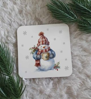 Glas/Mugg underlägg snögubbe