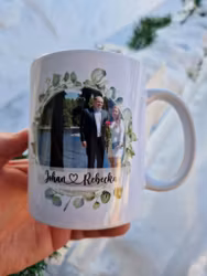 Fotomugg med eukalyptuskrans