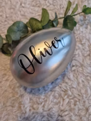 Påskägg Silver i plåt med namn eller text