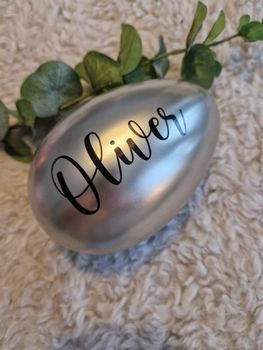 Påskägg Silver i plåt med namn eller text