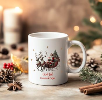 Tomtemugg med texten God Jul och valfritt namn