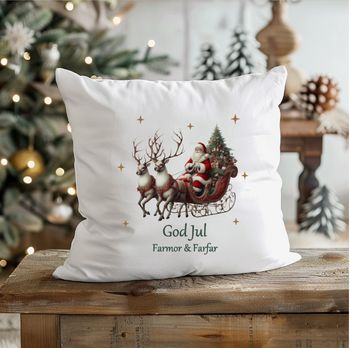 Tomtekudde med texten God Jul och Valfritt namn