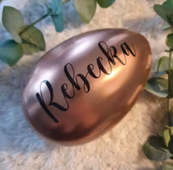 Påskägg Rosé i plåt med namn eller text