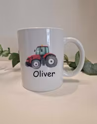 Mugg med traktor och namn