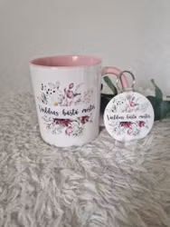 Mugg & Fotonyckelring med texten Världens bästa.......