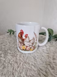 Påskmugg med Tupp & Höna med blomma