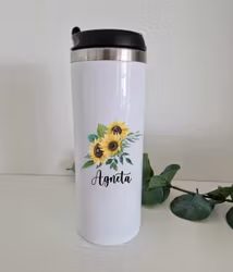 Termosmugg solrosen & valfritt namn