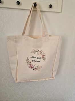 Tygkasse stor Världens Bästa Mamma, Bonusmamma, Mormor, Farmor, Moster eller Faster