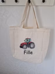 Tygkasse Traktor med valfritt namn
