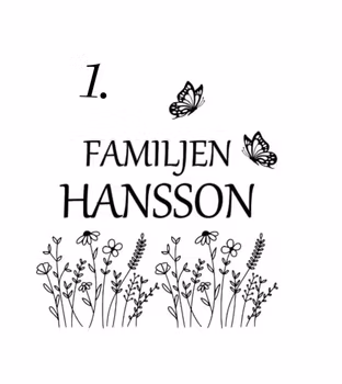 Dekaler till brevlådan Blommor och efternamn