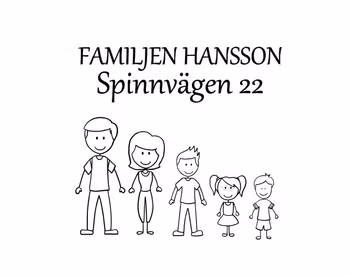 Dekal till Brevlådan Familj med adress