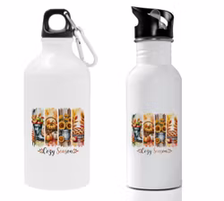 Vattenflaska fyra höstiga motiv