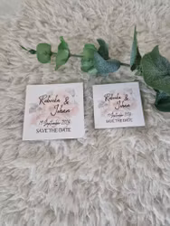 Magnet Save the date blomster och ringar