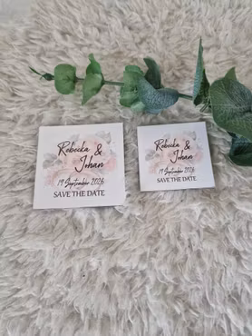 Magnet Save the date blomster och ringar