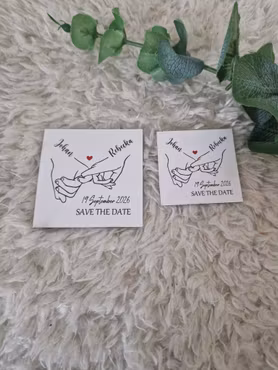 Magnet Save the date händer med hjärta