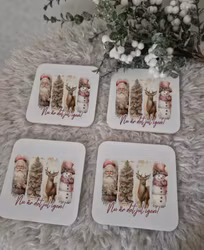 Glas/Muggunderlägg nu är det jul igen rosa