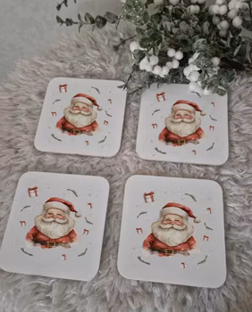 Glas/Mugg underlägg tomte