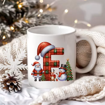 Mugg med julig bokstav