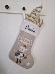 Julstrumpa Snögubbe med två paket