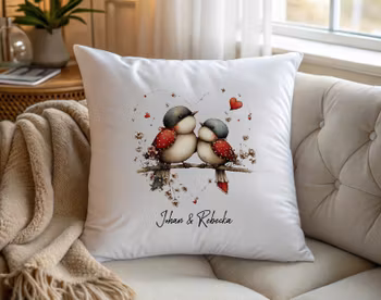 Kuddfodral Turturduvor med namn