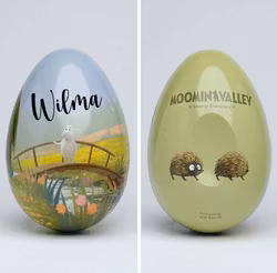 Påskägg Mumin på bron med namn
