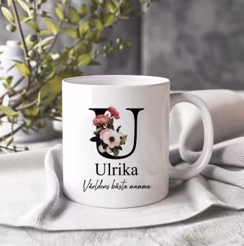 Mugg med bokstav namn och världens bästa ....