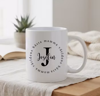 Mugg Världens bästa mamma med bokstav