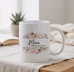 Mugg Blommor med namn och text
