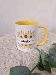 Mugg - Solrosor med namn Rebecka