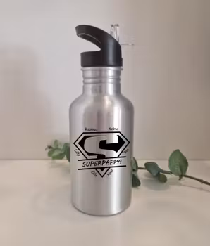 Vattenflaska - Silver Superpappa