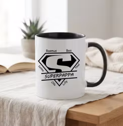 Mugg - Superpappa med valfria namn