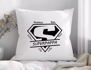 Kuddfodral - Super..... med barn eller barnbarns namn runt om