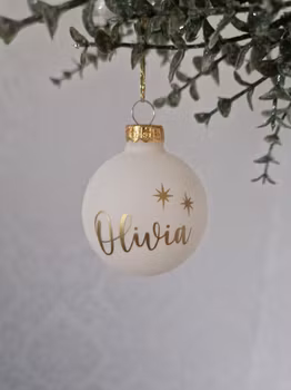 Julgranskula - Vit Matt med ett valfritt namn